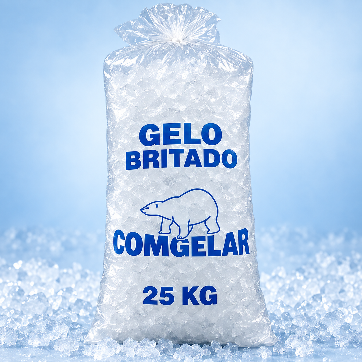 Gelo britado Comgelar de 25 kg